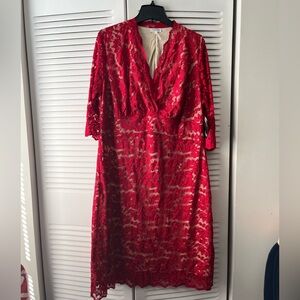 Kiyonna Brand Red lace Dress, Plus Size 1